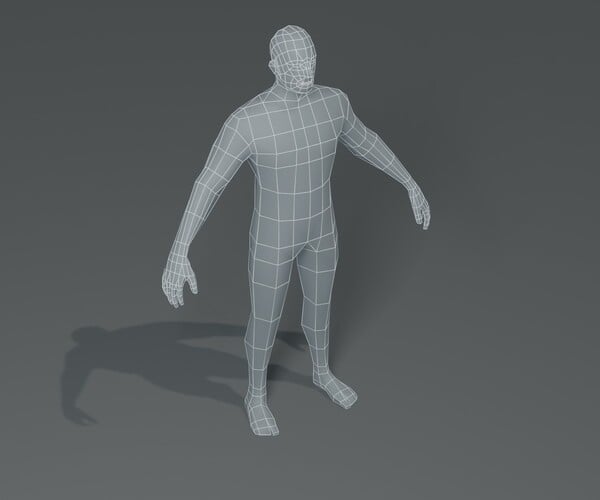 ArtStation - Male Body Base Mesh 3D Model 1000 Polygons | Game Assets