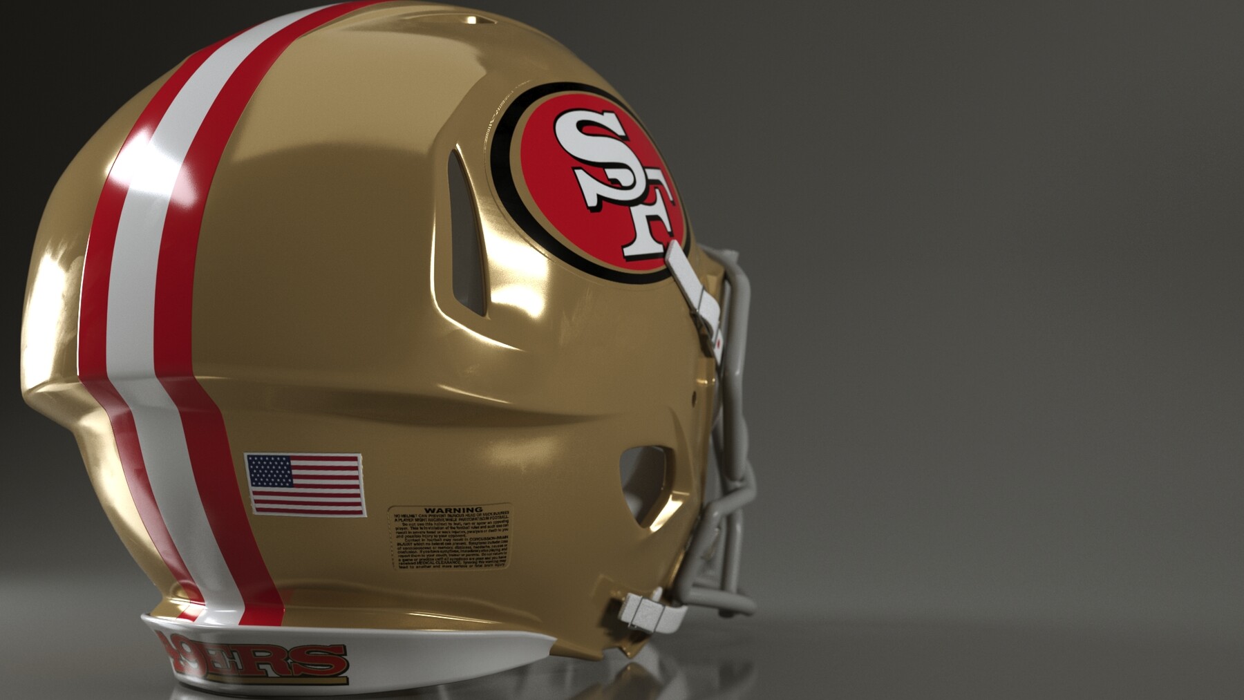 Football Helmet NFL pro 49ers 3D model