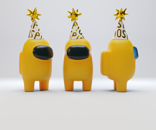 Artstation Among Us Yellow Party Hat Character Resources