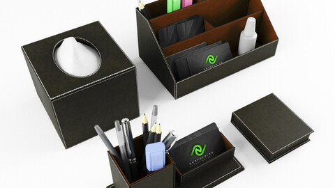 Stationery set on the Desk.