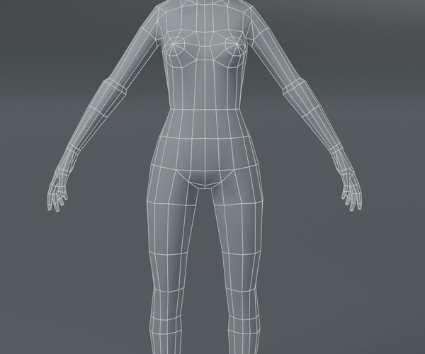 Artstation Female Body Base Mesh 3d Model 1000 Polygons Game Assets