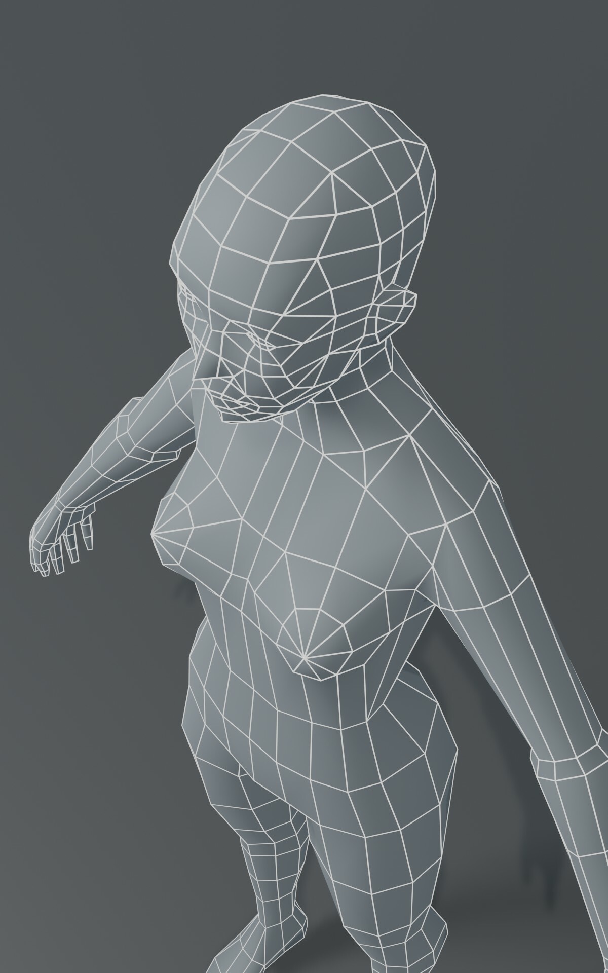 Artstation Female Body Base Mesh 3d Model 1000 Polygons Game Assets