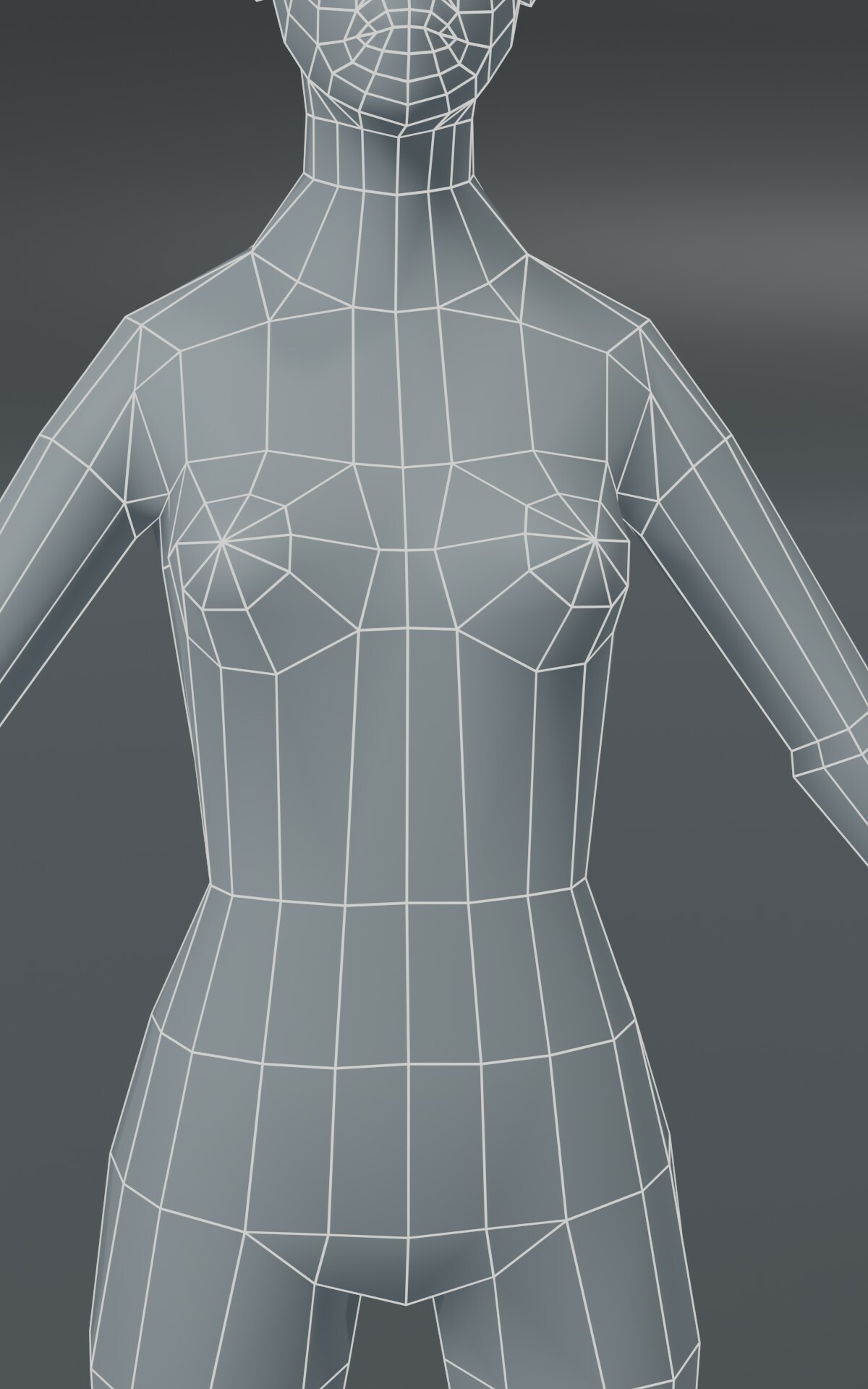 Artstation Female Body Base Mesh 3d Model 1000 Polygons Game Assets