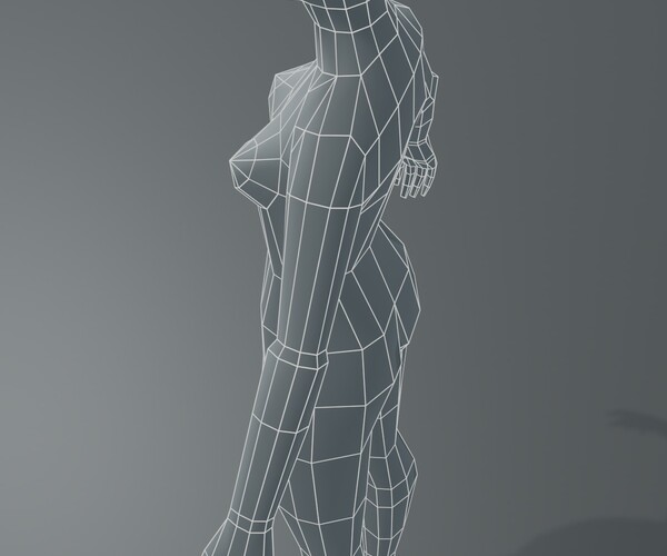 Artstation Female Body Base Mesh 3d Model 1000 Polygons Game Assets