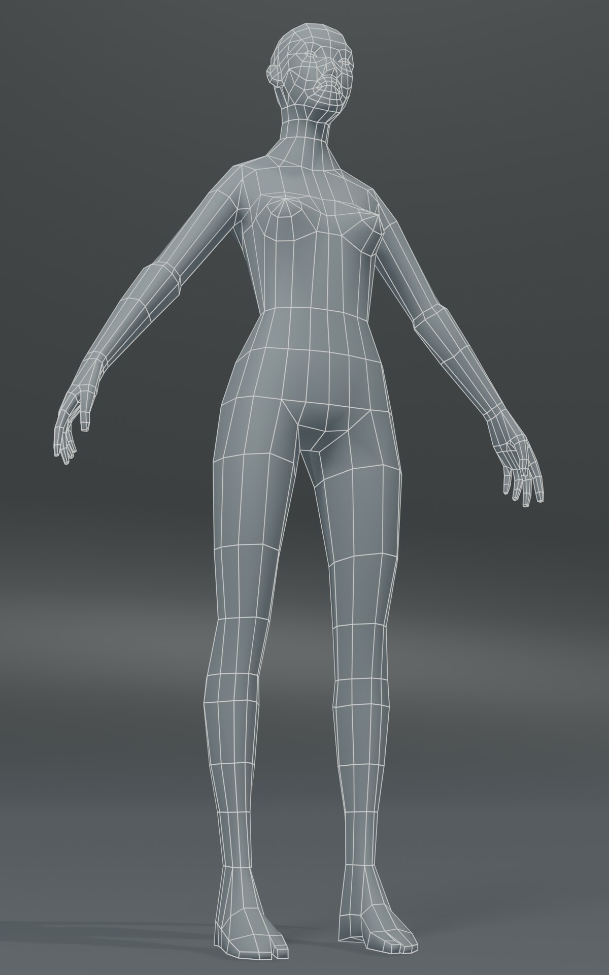 ArtStation - Female Body Base Mesh 3D Model 1000 Polygons | Game Assets