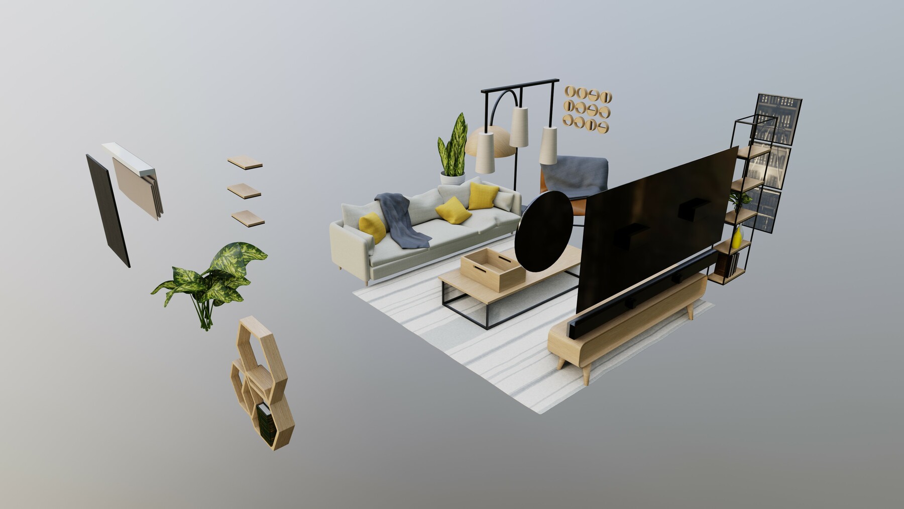 ArtStation - Classic style porch house livingroom furniture pack ...