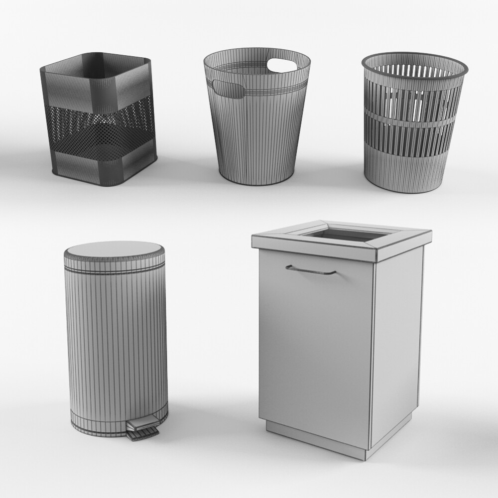Artstation Set Trash Cans In The Office Resources