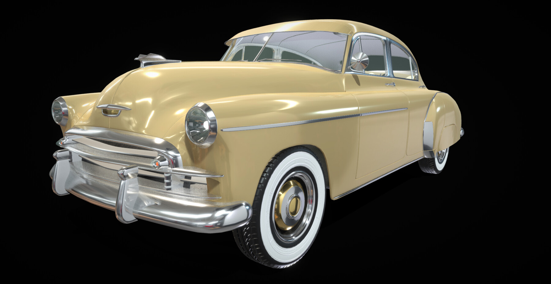 ArtStation - Chevrolet Fleetline sedan 1949 midpoly | Game Assets