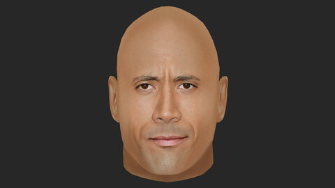 Dwayne Johnson - Lowpoly head for game
