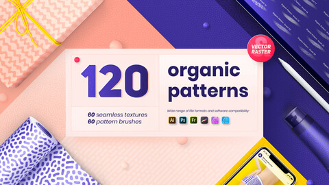 Organic patterns - 120 textures and brushes collection