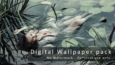 Elf lying in river - Digital Wallpapers
