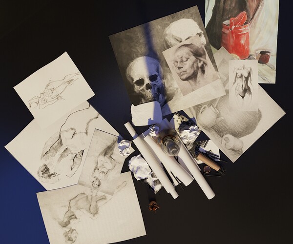 ArtStation - Artist Studio Drawing Set 190 04 | Resources