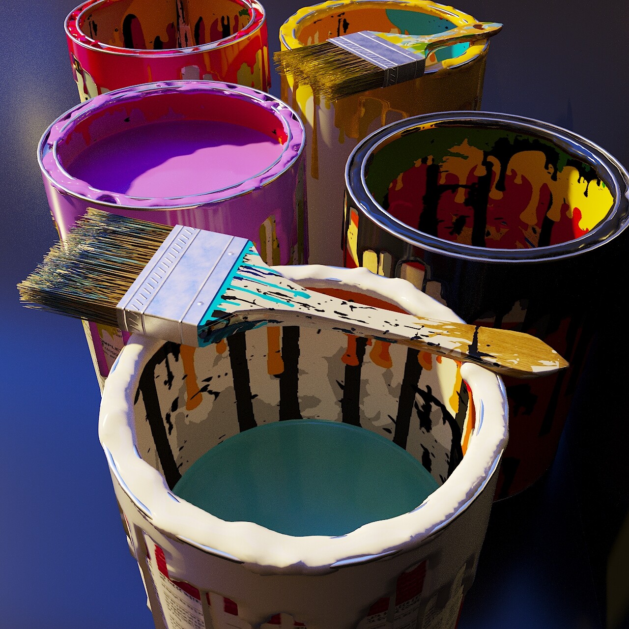 ArtStation Artist Studio Cans & Brushes Set 190 08 Resources