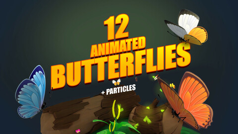 12 Animated Butterflies Pack