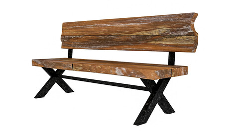 3D natural wood chair model