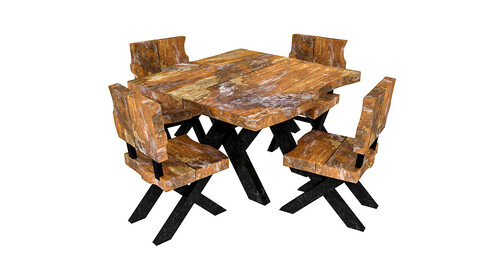 natural wood table  chair 02