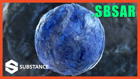 Emissive GLOWING Crystal Magical Rock Ground Crag Terrain Landscape Cliff Material PBR Texture .SBSAR