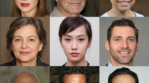 Portraits photo of people 5000 (part1-5). Faces human: Asian, Black, European, Caucasian, Indian