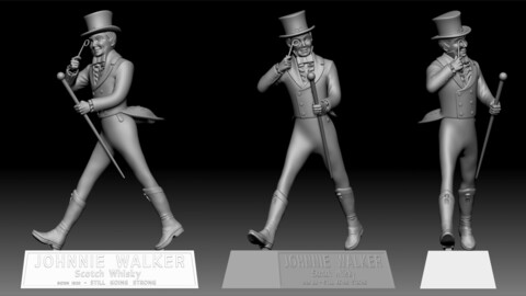 Johnnie Walker Vintage Statue for 3D Printing