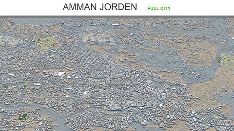 Amman city Jorden 3d model 100km