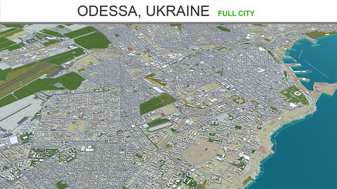 Odessa city Ukraine 3d model 60km
