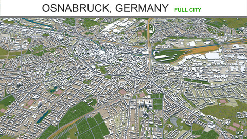 Osnabruck city Germany 3d model 50km