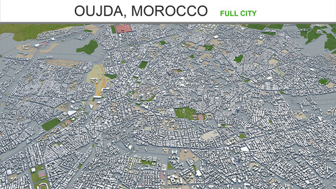 Oujda city Morocco 3d  model 50km
