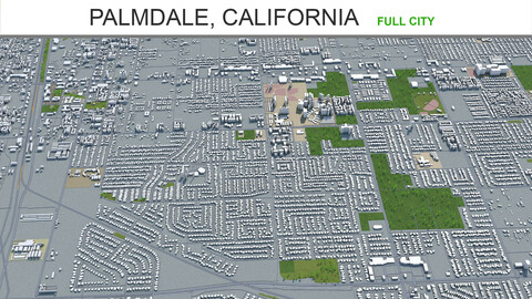 Palmdale city California 3d model  60km