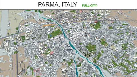 Parma city Italy 3d model 20km