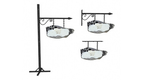 old wooden emty sign 02