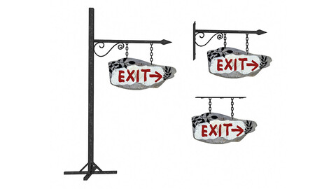 old wooden exit sign 02