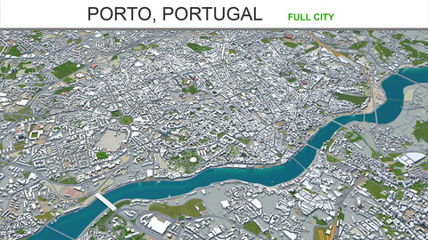 Porto city Portugal 3d model 40km