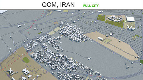 Qom city Iran 3d model 50km