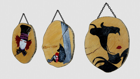 3D wooden tables model