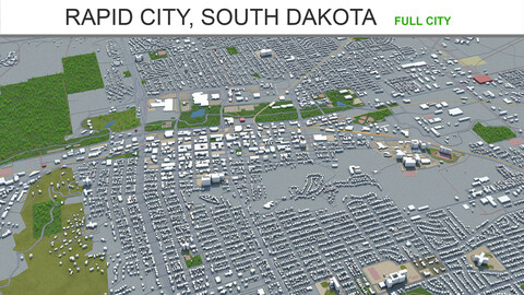 Rapid City South Dakota 3d model 50km