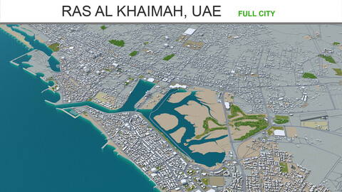 RAS AL Khaimah city UAE 3d model 60km