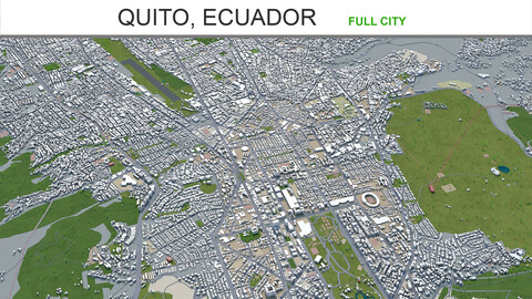 Quito city Ecuador 3d model 70km