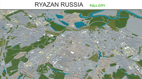 Ryazan city Russia 3d model 50km