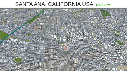 Santa Ana city California USA 3d model 20km