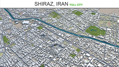 Shiraz city Iran 3d model 80km
