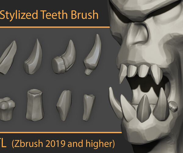 cartoon teeth in zbrush