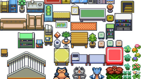 Pokemon useful  tilset rpg maker MV MZ Out inn