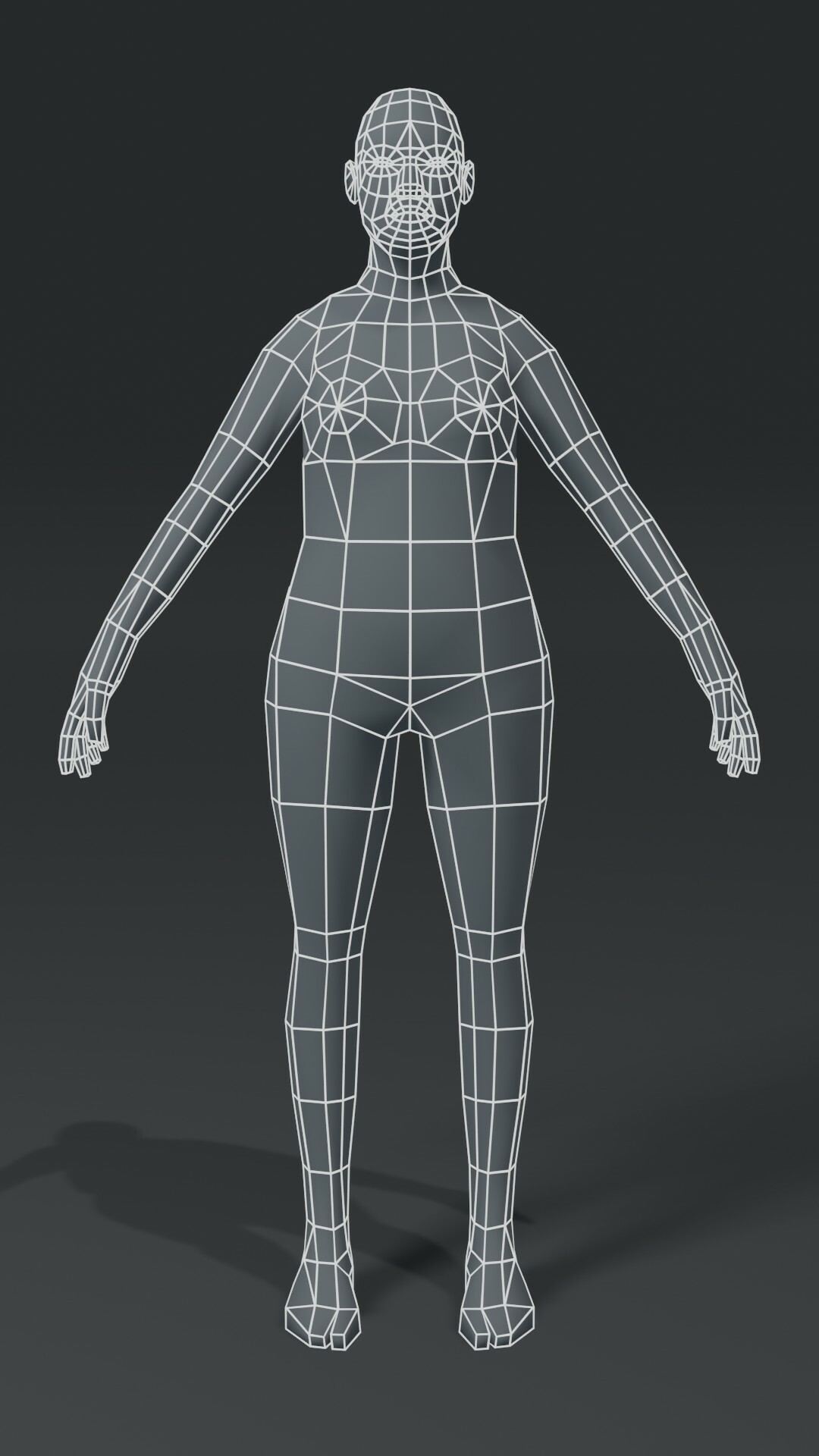 Artstation Female Body Fat Base Mesh 3d Model 1000 Polygons Game Assets