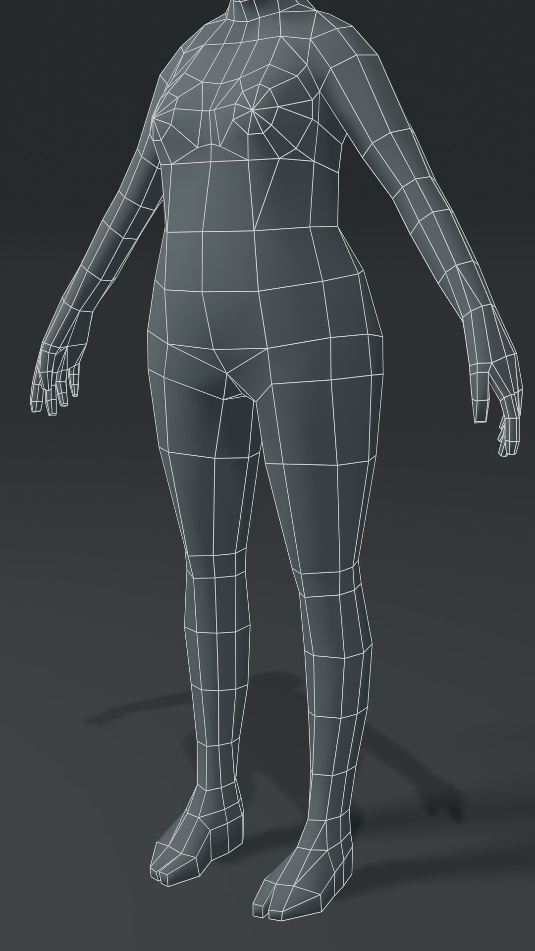 Artstation Female Body Fat Base Mesh 3d Model 1000 Polygons Game Assets