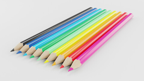 Colored Pencils Low Poly