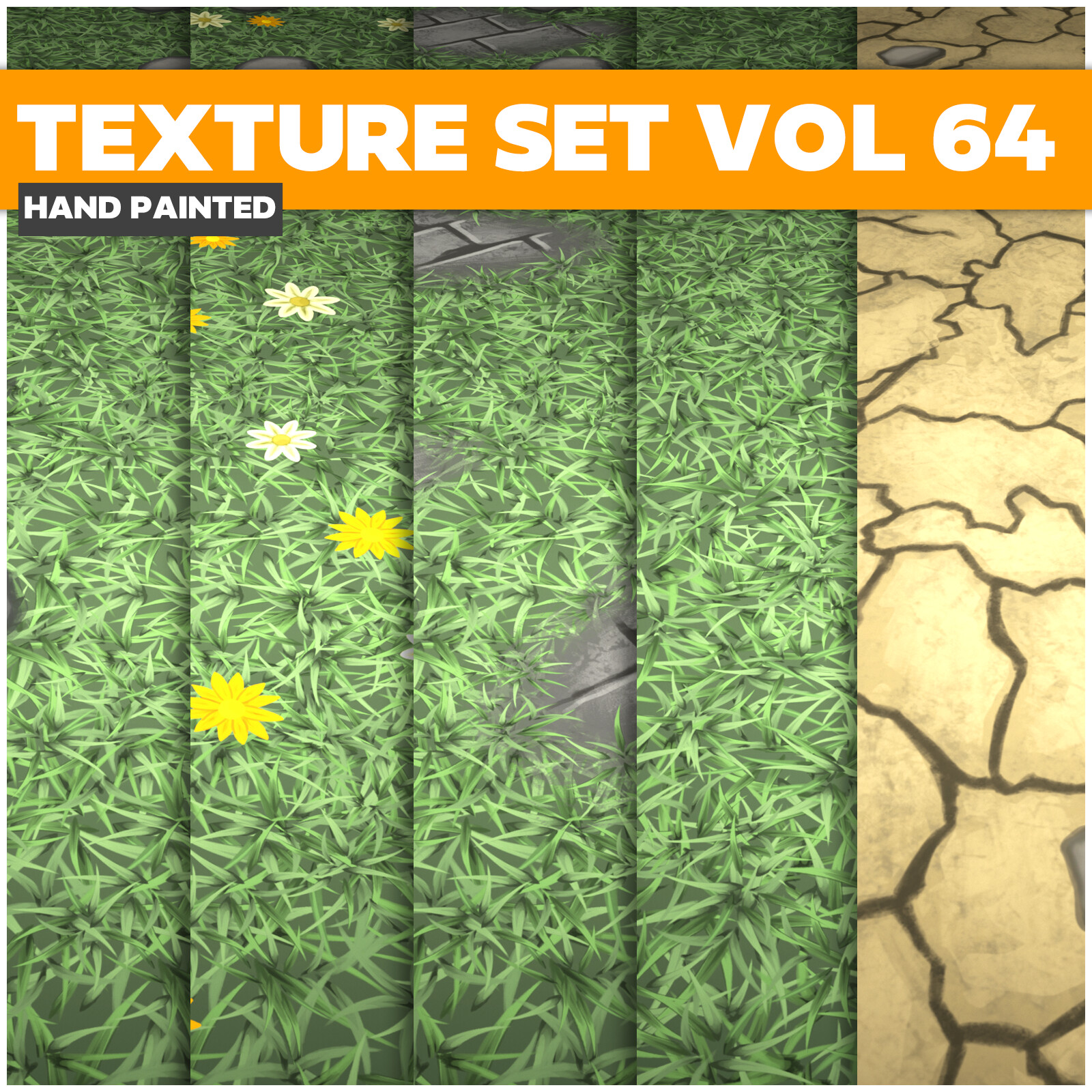 Grass texture PBR. Stylized grass texture. Low Poly grass texture. Ultimate texture Page Bundle.