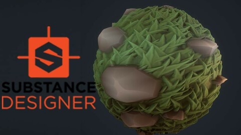 Stylised Grass with Rocks - Substance Designer