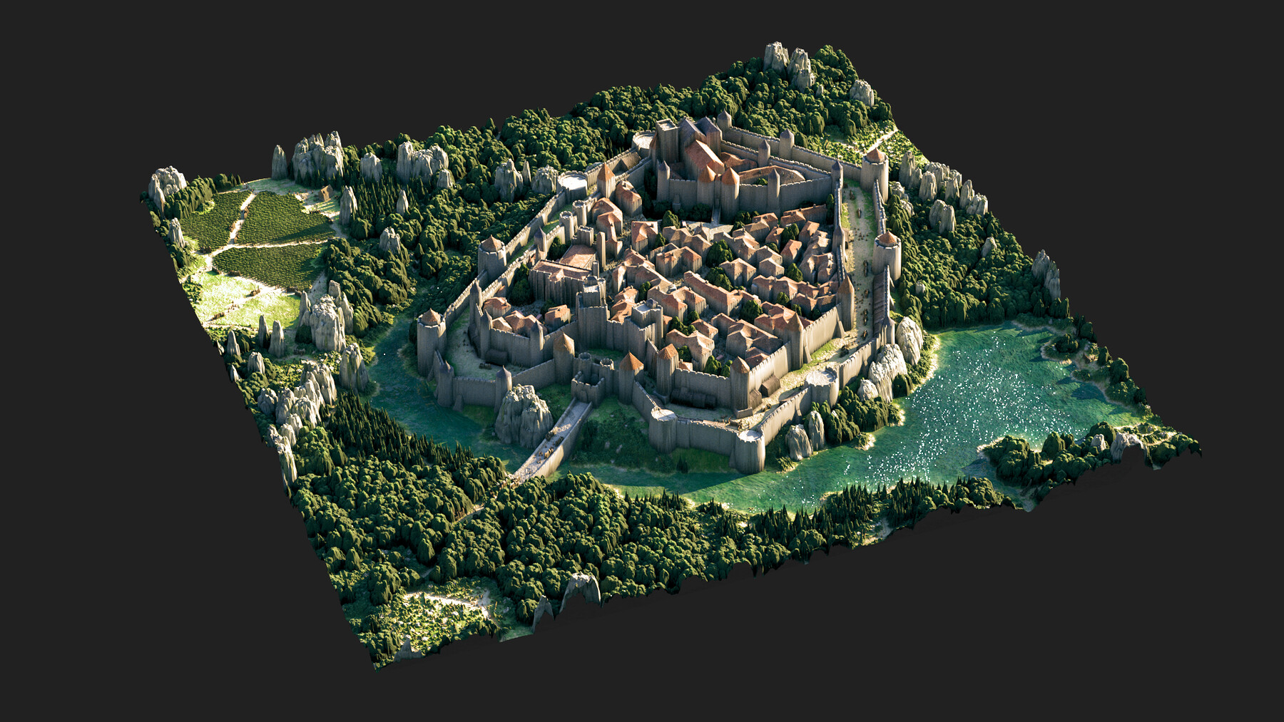 Medieval city generator. Procedural Generation City. City Generator.