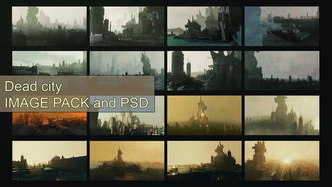 "Dead city" image pack with renders and PSD