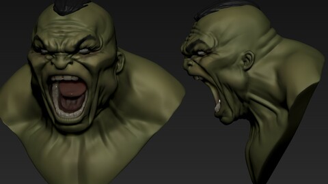 Hulk Comic  Screaming basemesh